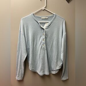 Wilfred Free Blue Quarter Button Up Long Sleeve Shirt